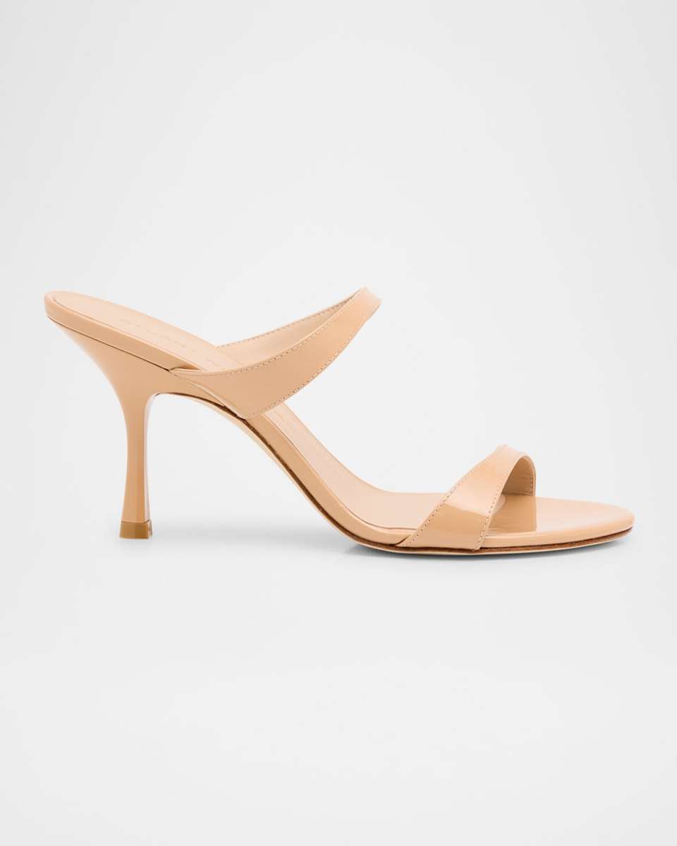 Nudist Patent Leather Dual-Strap Sandals